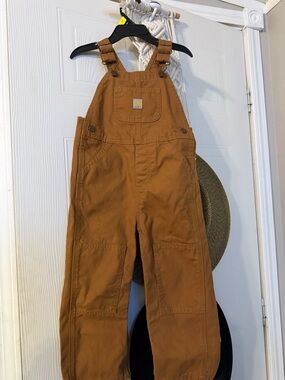 Carhartt Tan/Brown Duck Canvas Bib Overalls
